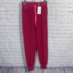 Figs Womens Boston Slim Tall Jogger Scrub Pants Dark Magenta Size XXS Tall NWT